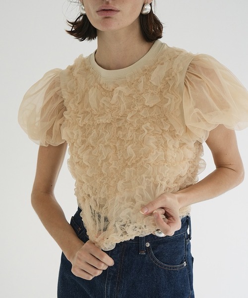 TULLE VEST LAYERED TOPS（その他トップス）｜CLANE（クラネ）の