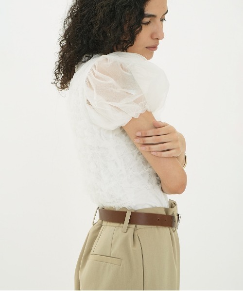 CLANE（クラネ）の「TULLE VEST LAYERED TOPS（その他トップス・レディース・ホワイト/ベージュ・1）」の5枚目の写真