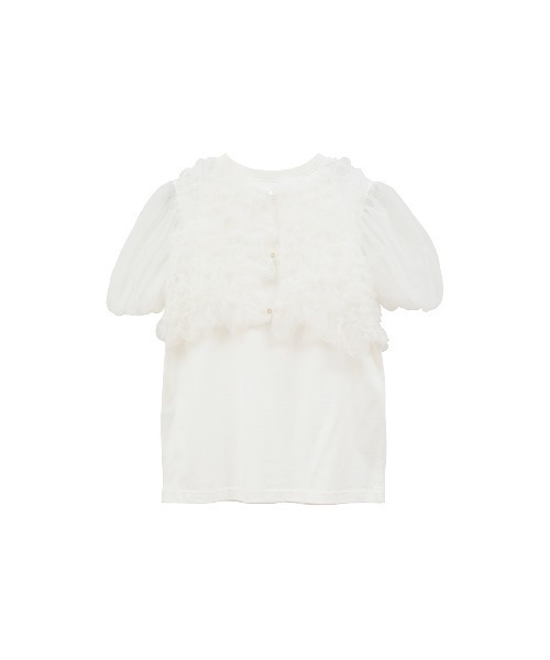 TULLE VEST LAYERED TOPS（その他トップス）｜CLANE（クラネ）の