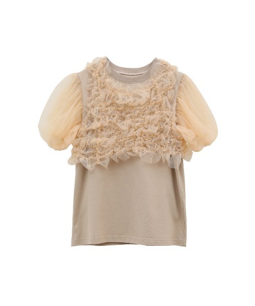 TULLE VEST LAYERED TOPS（その他トップス）｜CLANE（クラネ）の