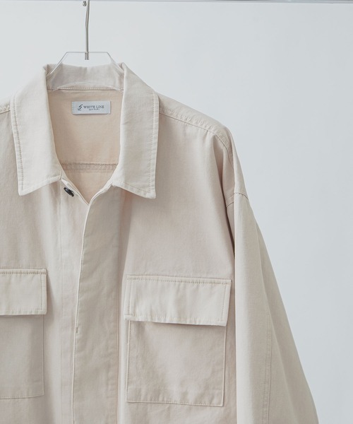 ZIP FIVE -White Line-(ジップファイブホワイトライン)の「【White Line】 COTTON CANVAS ユーティリティー ジャケット(カバーオール・メンズ・ブラック/ブラック系/オフホワイト・MEDIUM/LARGE/SMALL)」の17枚目の写真