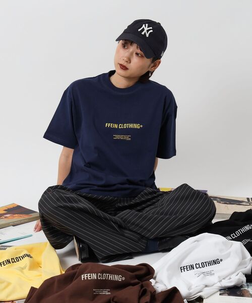 FFEIN（フェイン）の「【FFEIN（フェイン）】ワンポイントセンター刺繍ロゴTシャツ / Tシャツ クルーネック 半袖 刺繍（Tシャツ/カットソー・メンズ・ブラック/ホワイト/ブラウン/イエロー/ネイビー・SMALL/MEDIUM/LARGE）」の4枚目の写真