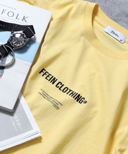 FFEIN（フェイン）の「【FFEIN（フェイン）】ワンポイントセンター刺繍ロゴTシャツ / Tシャツ クルーネック 半袖 刺繍（Tシャツ/カットソー・メンズ・ブラック/ホワイト/ブラウン/イエロー/ネイビー・SMALL/MEDIUM/LARGE）」の5枚目の写真