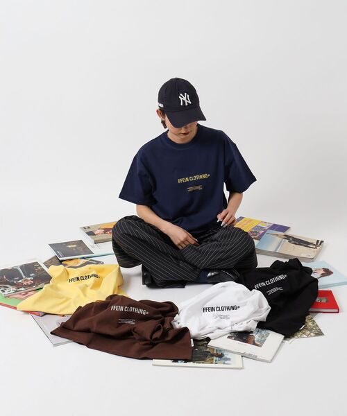 FFEIN（フェイン）の「【FFEIN（フェイン）】ワンポイントセンター刺繍ロゴTシャツ / Tシャツ クルーネック 半袖 刺繍（Tシャツ/カットソー・メンズ・ブラック/ホワイト/ブラウン/イエロー/ネイビー・SMALL/MEDIUM/LARGE）」の20枚目の写真
