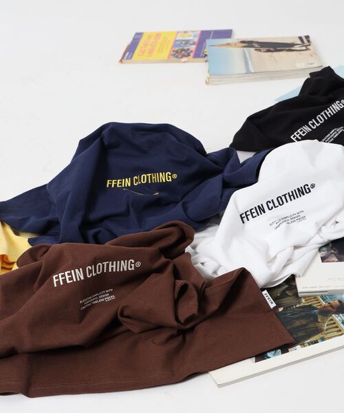 FFEIN（フェイン）の「【FFEIN（フェイン）】ワンポイントセンター刺繍ロゴTシャツ / Tシャツ クルーネック 半袖 刺繍（Tシャツ/カットソー・メンズ・ブラック/ホワイト/ブラウン/イエロー/ネイビー・SMALL/MEDIUM/LARGE）」の21枚目の写真