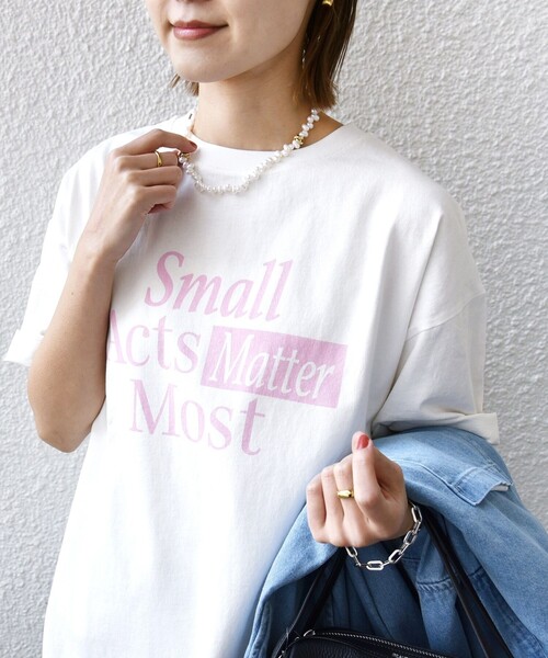 +81BRANCA(ハチイチブランカ)の「【SHIPS別注】81BRANCA:ロゴ 5分袖 TEE(Tシャツ/カットソー・レディース・ホワイト/ベージュ/チャコールグレー/ホワイト系・ONE SIZE)」の9枚目の写真
