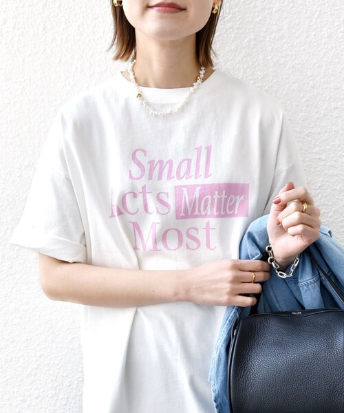 +81BRANCA(ハチイチブランカ)の「【SHIPS別注】81BRANCA:ロゴ 5分袖 TEE(Tシャツ/カットソー・レディース・ホワイト/ベージュ/チャコールグレー/ホワイト系・ONE SIZE)」の10枚目の写真