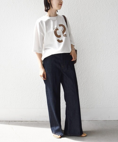 +81BRANCA(ハチイチブランカ)の「【SHIPS別注】81BRANCA:ロゴ 5分袖 TEE(Tシャツ/カットソー・レディース・ホワイト/ベージュ/チャコールグレー/ホワイト系・ONE SIZE)」の14枚目の写真