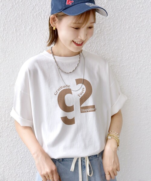 ハチイチブランカ +81BRANCA 24SS SHIPS別注 5分袖 ロゴ TEE グレー サイズ：F SHIPS別注】81BRANCA:5分袖 ロゴ TEE 24SS（Tシャツ/カットソー