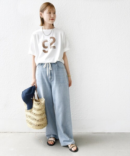 +81BRANCA(ハチイチブランカ)の「【SHIPS別注】81BRANCA:ロゴ 5分袖 TEE(Tシャツ/カットソー・レディース・ホワイト/ベージュ/チャコールグレー/ホワイト系・ONE SIZE)」の17枚目の写真
