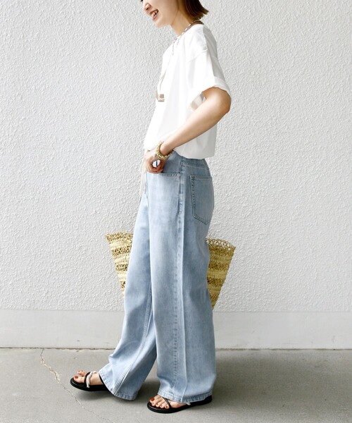+81BRANCA(ハチイチブランカ)の「【SHIPS別注】81BRANCA:ロゴ 5分袖 TEE(Tシャツ/カットソー・レディース・ホワイト/ベージュ/チャコールグレー/ホワイト系・ONE SIZE)」の18枚目の写真