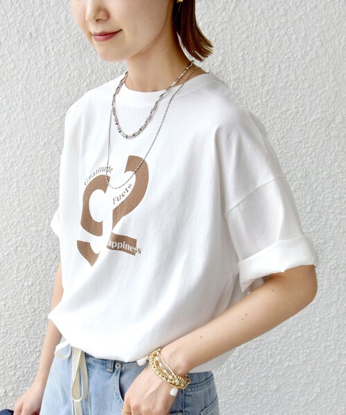+81BRANCA(ハチイチブランカ)の「【SHIPS別注】81BRANCA:ロゴ 5分袖 TEE(Tシャツ/カットソー・レディース・ホワイト/ベージュ/チャコールグレー/ホワイト系・ONE SIZE)」の21枚目の写真