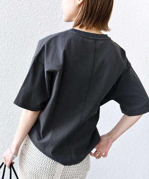 ＋81BRANCA（ハチイチブランカ）の「【SHIPS別注】81BRANCA:ロゴ 5分袖 TEE（Tシャツ/カットソー・レディース・ホワイト/ベージュ/チャコールグレー/ホワイト系・ONE SIZE）」の20枚目の写真