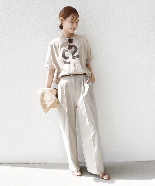 ＋81BRANCA（ハチイチブランカ）の「【SHIPS別注】81BRANCA:ロゴ 5分袖 TEE（Tシャツ/カットソー・レディース・ホワイト/ベージュ/チャコールグレー/ホワイト系・ONE SIZE）」の22枚目の写真
