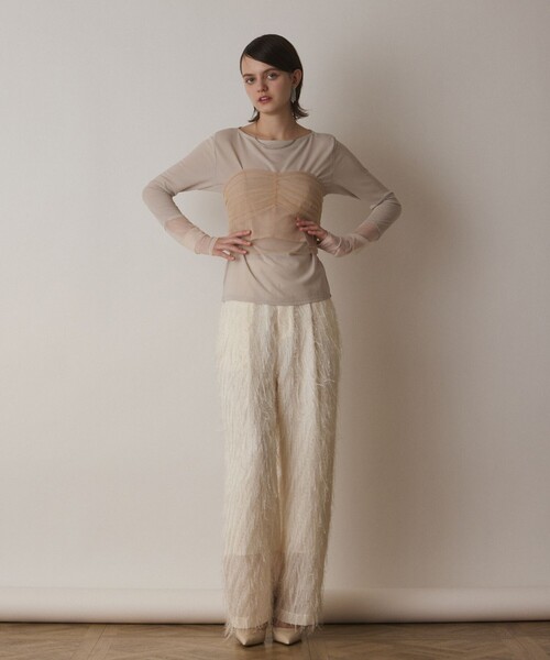 Diagram（ダイアグラム）の「チュールベアトップ（チューブトップ・レディース・ブラック/ベージュ・36）」の2枚目の写真