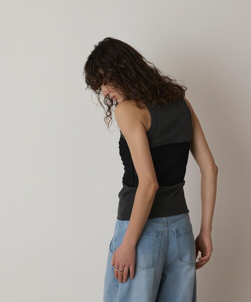 Diagram（ダイアグラム）の「チュールベアトップ（チューブトップ・レディース・ブラック/ベージュ・36）」の8枚目の写真