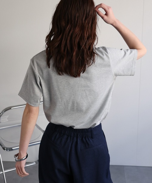 ap retro（アプレトロ）の「パールロゴ刺繍Teeシャツ（Tシャツ/カットソー・レディース・グレー/ブラック・FREE）」の3枚目の写真