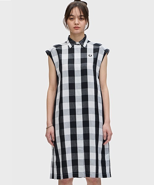 FRED PERRY チェック柄　ワンピース Check Shirt Dress(10 100：WHITE): | FRED PERRY JAPAN