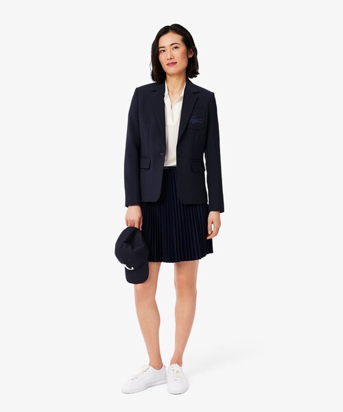 LACOSTE（ラコステ）の「サイドスリット スキッパーネック ドレープポロシャツ（ポロシャツ・レディース・ブラック/ホワイト/ネイビー・S/M/XS/L）」の15枚目の写真