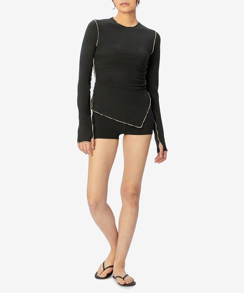 Speedo(スピード)の「【speedo】ステイフィットUVスキンTシャツ(Tシャツ/カットソー・レディース・ブラック/レンガ・M)」の9枚目の写真