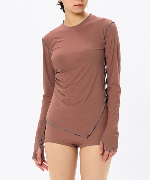 Speedo(スピード)の「【speedo】ステイフィットUVスキンTシャツ(Tシャツ/カットソー・レディース・ブラック/レンガ・M)」の5枚目の写真