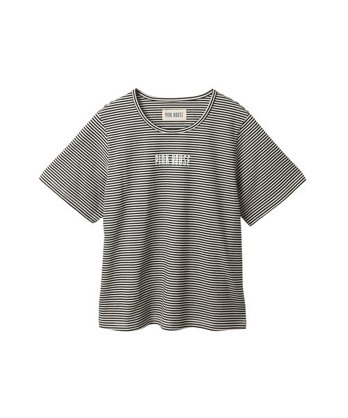 PINK HOUSE（ピンクハウス）の「ロゴプリントボーダーカットソー（Tシャツ/カットソー・レディース・ブルー/ネイビー/グレー/レッド/グリーン・LARGE/MEDIUM）」の4枚目の写真