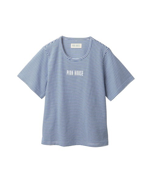 PINK HOUSE（ピンクハウス）の「ロゴプリントボーダーカットソー（Tシャツ/カットソー・レディース・ブルー/ネイビー/グレー/レッド/グリーン・LARGE/MEDIUM）」の5枚目の写真