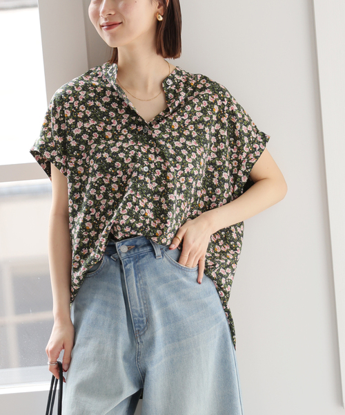 JOURNAL STANDARD relumeフラワープリントフレンチスリーブg フラワープリントフレンチスリーブブラウス（シャツ/ブラウス