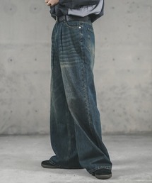Vintage wash wide straight denim pants / ビンテージウォッシュワイドストレートデニムパンツ