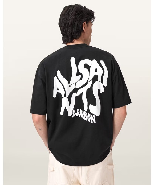 ALLSAINTS(オールセインツ)の「ORLANDO LOGO PRINT OVERSIZED T-SHIRT | ORLANDO ロゴ プリント オーバーサイズ Tシャツ(Tシャツ/カットソー・メンズ・ブラック・S/L/XS/M)」の10枚目の写真