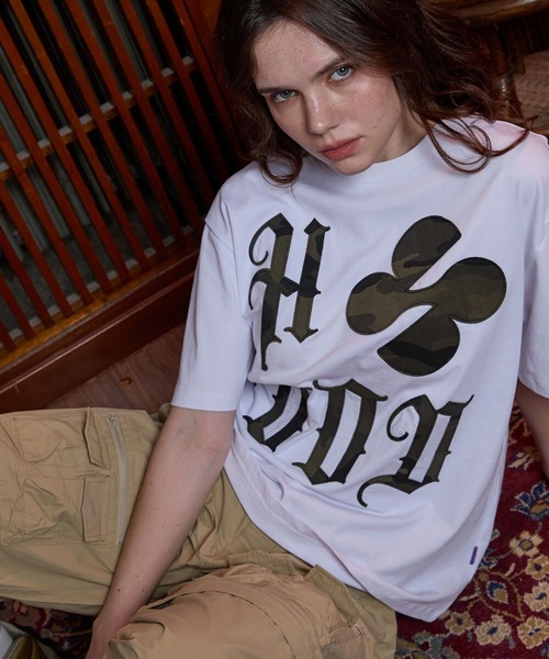 HOODHOOD（フッドフッド）の「【UNISEX】HOODHOOD／ロゴApplique T（Tシャツ/カットソー・レディース・ピンク/ホワイト/ブラック/チャコール・MEDIUM/LARGE）」の15枚目の写真