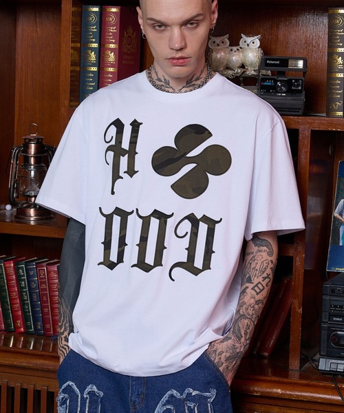 HOODHOOD（フッドフッド）の「【UNISEX】HOODHOOD／ロゴApplique T（Tシャツ/カットソー・レディース・ピンク/ホワイト/ブラック/チャコール・MEDIUM/LARGE）」の16枚目の写真