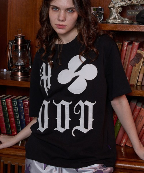 HOODHOOD（フッドフッド）の「【UNISEX】HOODHOOD／ロゴApplique T（Tシャツ/カットソー・レディース・ピンク/ホワイト/ブラック/チャコール・MEDIUM/LARGE）」の19枚目の写真