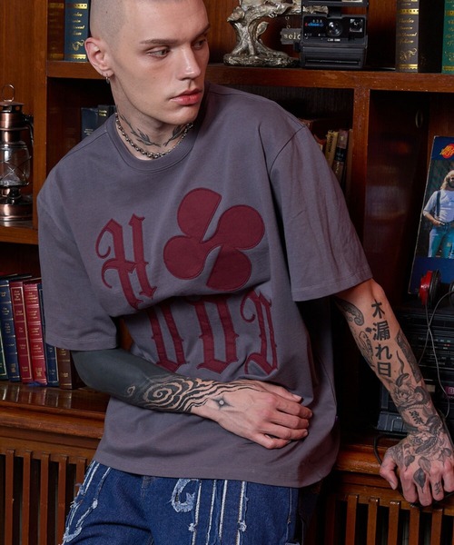 HOODHOOD（フッドフッド）の「【UNISEX】HOODHOOD／ロゴApplique T（Tシャツ/カットソー・レディース・ピンク/ホワイト/ブラック/チャコール・MEDIUM/LARGE）」の7枚目の写真