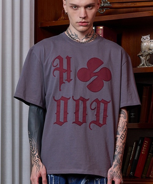 HOODHOOD（フッドフッド）の「【UNISEX】HOODHOOD／ロゴApplique T（Tシャツ/カットソー・レディース・ピンク/ホワイト/ブラック/チャコール・MEDIUM/LARGE）」の9枚目の写真