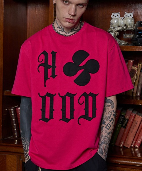 HOODHOOD（フッドフッド）の「【UNISEX】HOODHOOD／ロゴApplique T（Tシャツ/カットソー・レディース・ピンク/ホワイト/ブラック/チャコール・MEDIUM/LARGE）」の10枚目の写真
