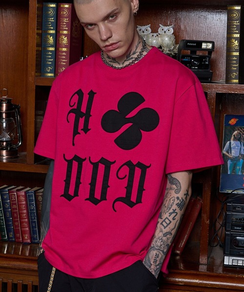 HOODHOOD（フッドフッド）の「【UNISEX】HOODHOOD／ロゴApplique T（Tシャツ/カットソー・レディース・ピンク/ホワイト/ブラック/チャコール・MEDIUM/LARGE）」の11枚目の写真