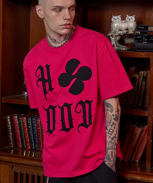 HOODHOOD（フッドフッド）の「【UNISEX】HOODHOOD／ロゴApplique T（Tシャツ/カットソー・レディース・ピンク/ホワイト/ブラック/チャコール・MEDIUM/LARGE）」の12枚目の写真