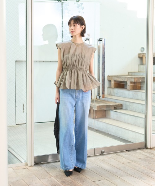 Rouge vif Anna(ルージュヴィフアンナ)の「シルバードット刺繍ペプラムブラウス(シャツ/ブラウス・レディース・ブラック/モカ・フリー)」の18枚目の写真