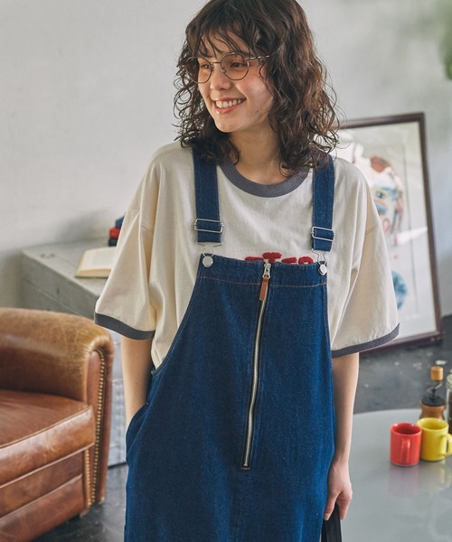 MONO-MART LADY'S（モノマートレディース）の「フロントジップ デニムジャンパースカート（ジャンパースカート・レディース・ネイビー/ブルー・FREE）」の9枚目の写真