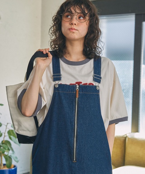 MONO-MART LADY'S（モノマートレディース）の「フロントジップ デニムジャンパースカート（ジャンパースカート・レディース・ネイビー/ブルー・FREE）」の10枚目の写真