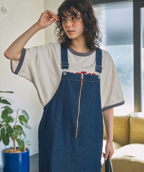 MONO-MART LADY'S（モノマートレディース）の「フロントジップ デニムジャンパースカート（ジャンパースカート・レディース・ネイビー/ブルー・FREE）」の11枚目の写真