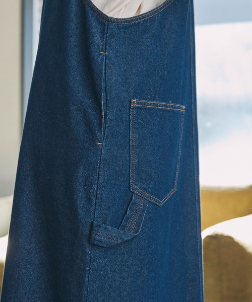 MONO-MART LADY'S（モノマートレディース）の「フロントジップ デニムジャンパースカート（ジャンパースカート・レディース・ネイビー/ブルー・FREE）」の15枚目の写真