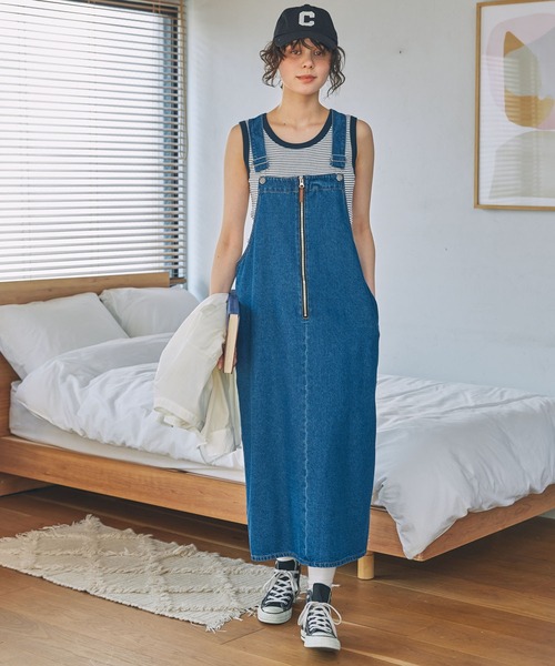 pinue フロントジップジャンスカ S デニム フロントジップジャンスカ（DENIM） - PINUE
