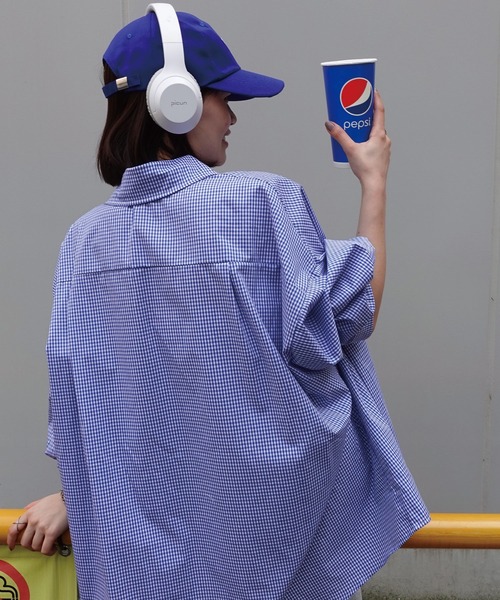 ECO FABRICギンガムチェックルーズシャツ ECO FABRICギンガムチェックルーズシャツ