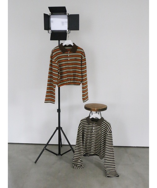 Katrin TOKYO(カトリーントーキョー)の「cropped polo shirt(ポロシャツ・レディース・グレー系その他/グリーン系その他・FREE/XS)」の3枚目の写真