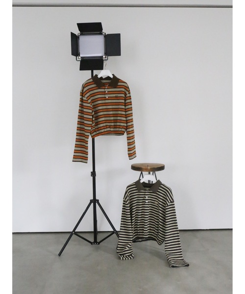 Katrin TOKYO(カトリーントーキョー)の「cropped polo shirt(ポロシャツ・レディース・グレー系その他/グリーン系その他・FREE/XS)」の4枚目の写真