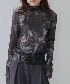 トップス MEDI TROMPE L'OEIL LACE PRINT SKIN TOP MEDI 2WAY TROMPE L'OEIL LACE PRINT SKIN TOP