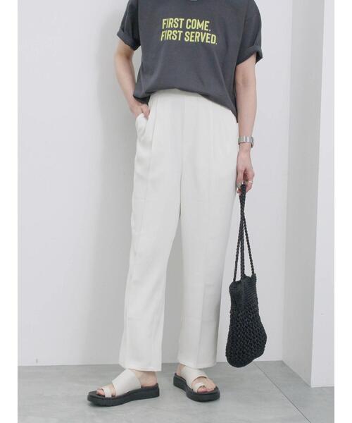 Samansa Mos2 blue（サマンサモスモスブルー）の「【接触冷感】マルチスタイルテーパードパンツ（その他パンツ・レディース・ピンク/ミント/イエロー/チャコールグレー/グレー/オフホワイト/ブラック・S/L/M/SS）」の2枚目の写真