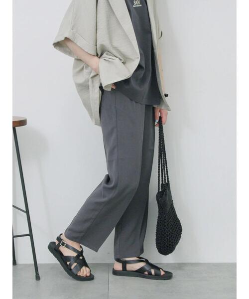 Samansa Mos2 blue（サマンサモスモスブルー）の「【接触冷感】マルチスタイルテーパードパンツ（その他パンツ・レディース・ピンク/ミント/イエロー/チャコールグレー/グレー/オフホワイト/ブラック・S/L/M/SS）」の4枚目の写真